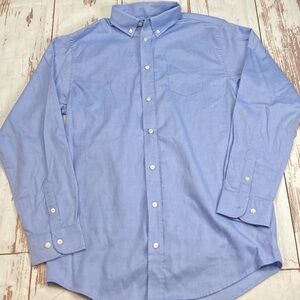 Chaps Shirt Stretch Button Down Blue Sz XL(18-20)
